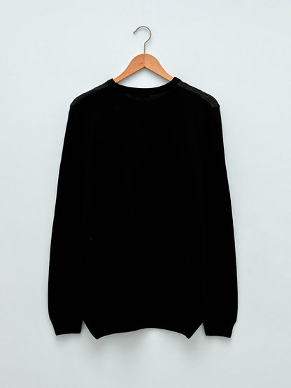 Crew Neck Long Sleeve Men's Knitwear Sweater