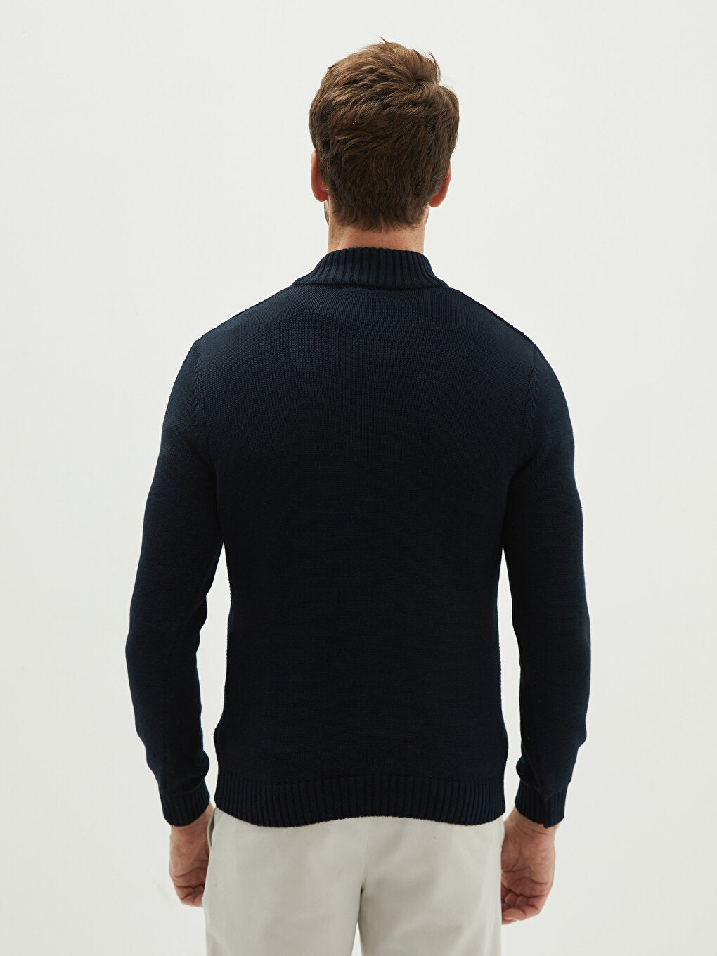 High Collar Long Sleeve Men's Knitwear Sweater