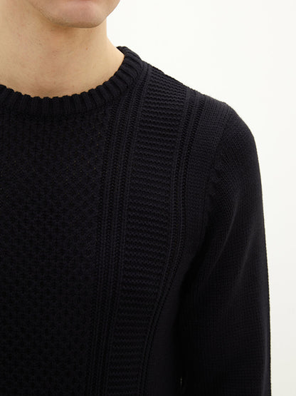 Crew Neck Long Sleeve Men's Knitwear Sweater