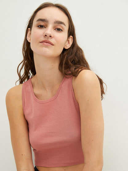 U-Neck Strap Plain Cotton Women's Undershirt