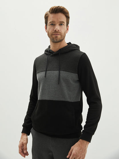 Men's Long Sleeve Color Block Hoodie