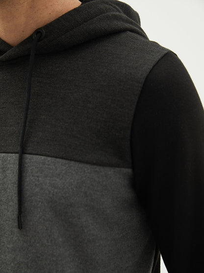 Men's Long Sleeve Color Block Hoodie