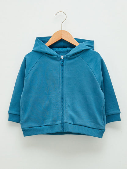 Hooded Long Sleeve Basic Baby Boy Zipper Sweatshirt