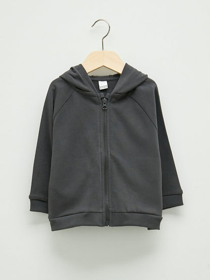 Hooded Long Sleeve Basic Baby Boy Zipper Sweatshirt