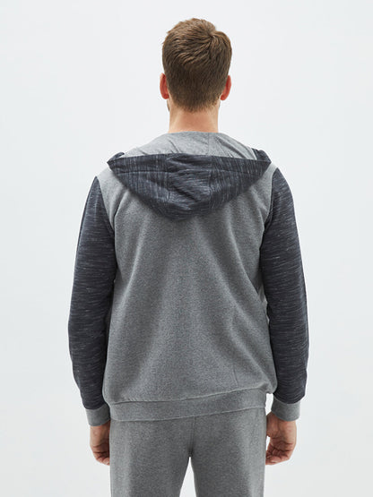 Hooded Long Sleeve Men's Zipper Sweatshirt