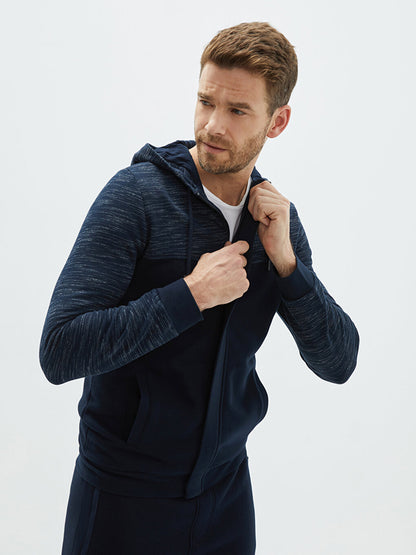 Hooded Long Sleeve Men's Zipper Sweatshirt