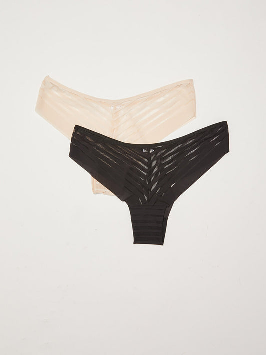 Striped Thong Panties 2 Pack