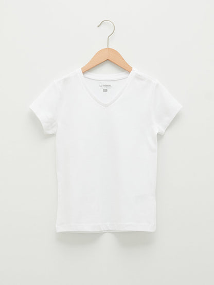 V-Neck Basic Short Sleeve Boy's Undershirt