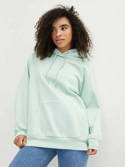 Hooded Plain Long Sleeve Women's Sweatshirt