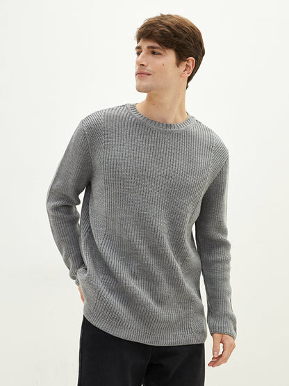 Crew Neck Long Sleeve Men's Knitwear Sweater