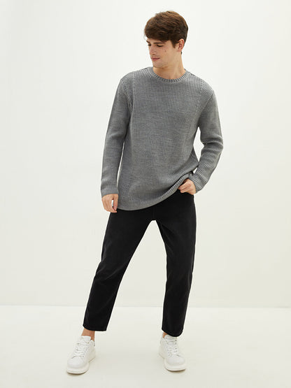 Crew Neck Long Sleeve Men's Knitwear Sweater