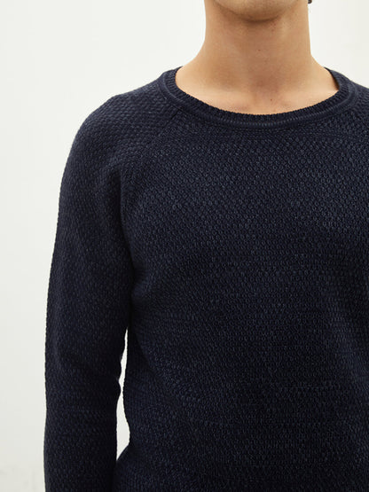 Crew Neck Long Sleeve Thick Men's Knitwear Sweater