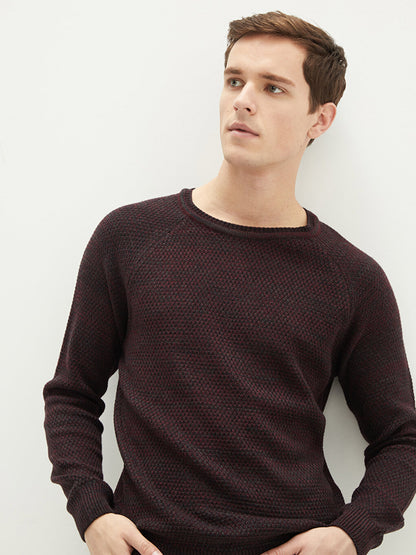 Crew Neck Long Sleeve Thick Men's Knitwear Sweater