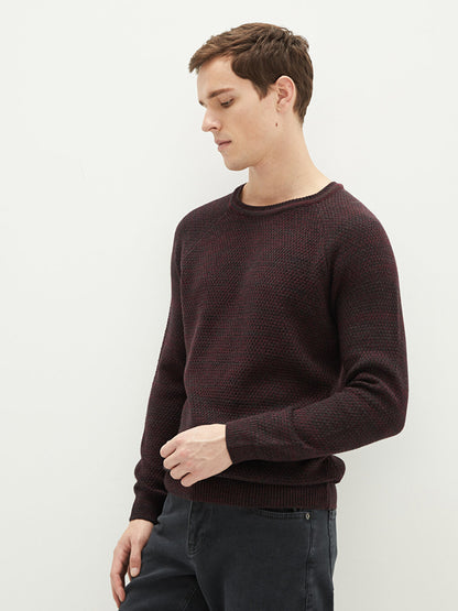 Crew Neck Long Sleeve Thick Men's Knitwear Sweater