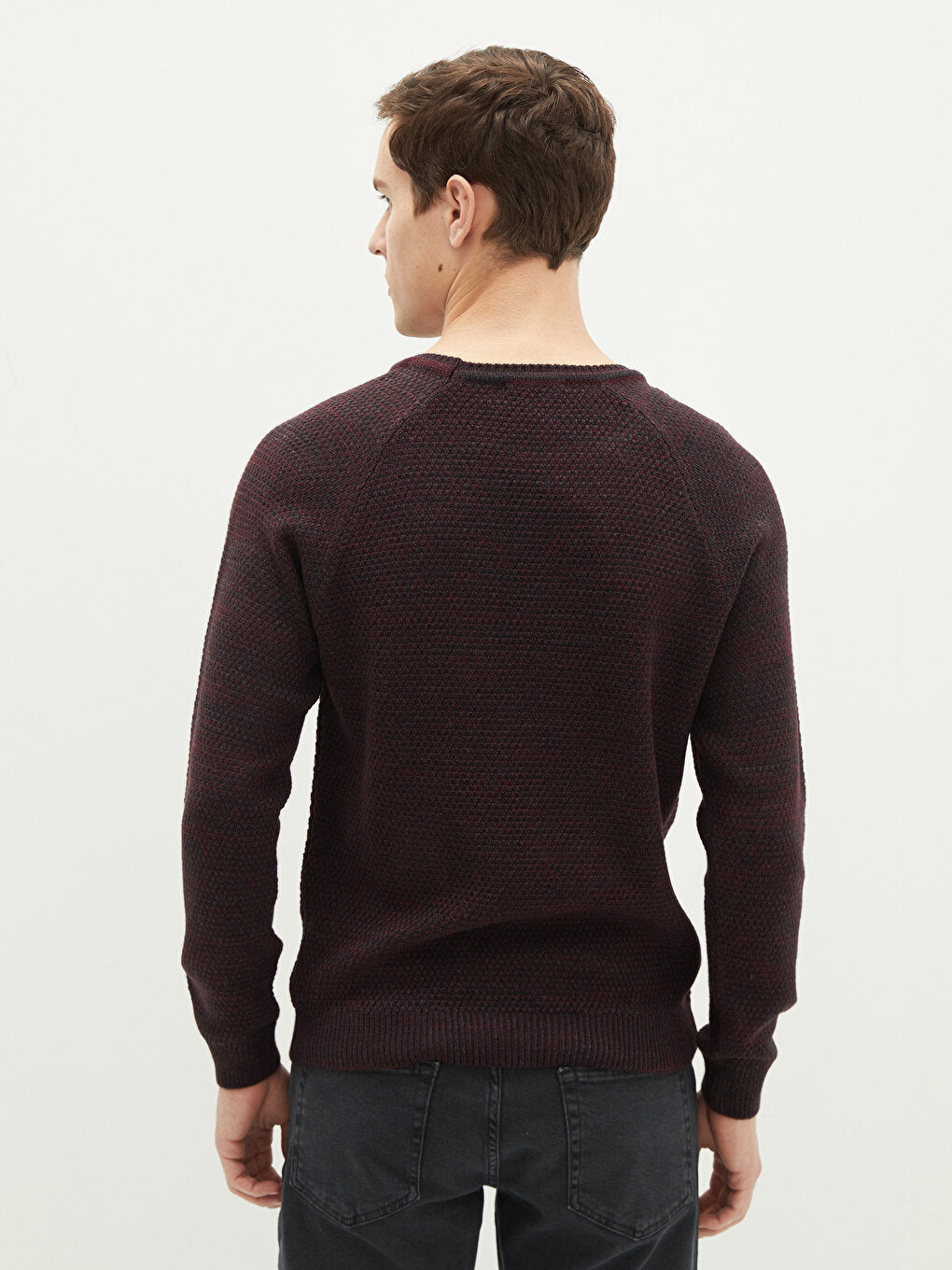 Crew Neck Long Sleeve Thick Men's Knitwear Sweater