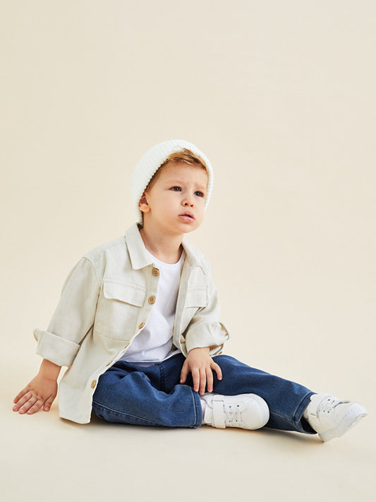 Basic Baby Boy Jean Trousers with Elastic Waist