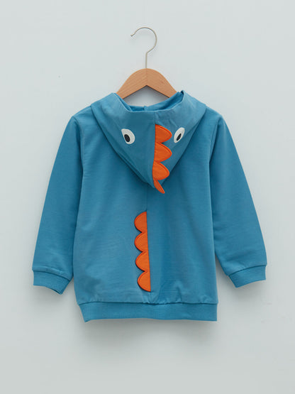 Hooded Printed Long Sleeve Baby Boy Zipper Sweatshirt