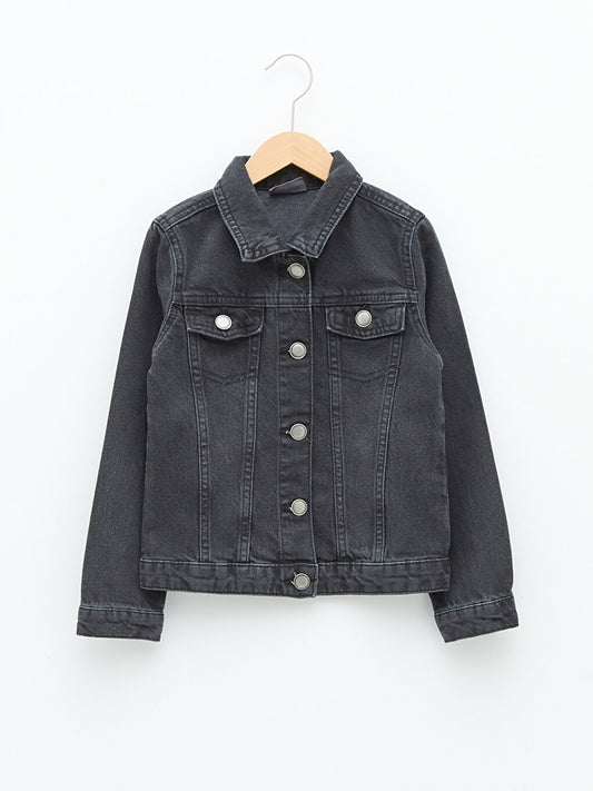 Shirt Collar Girl's Jean Jacket