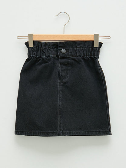 Girls' Jean Skirt with Elastic Waist