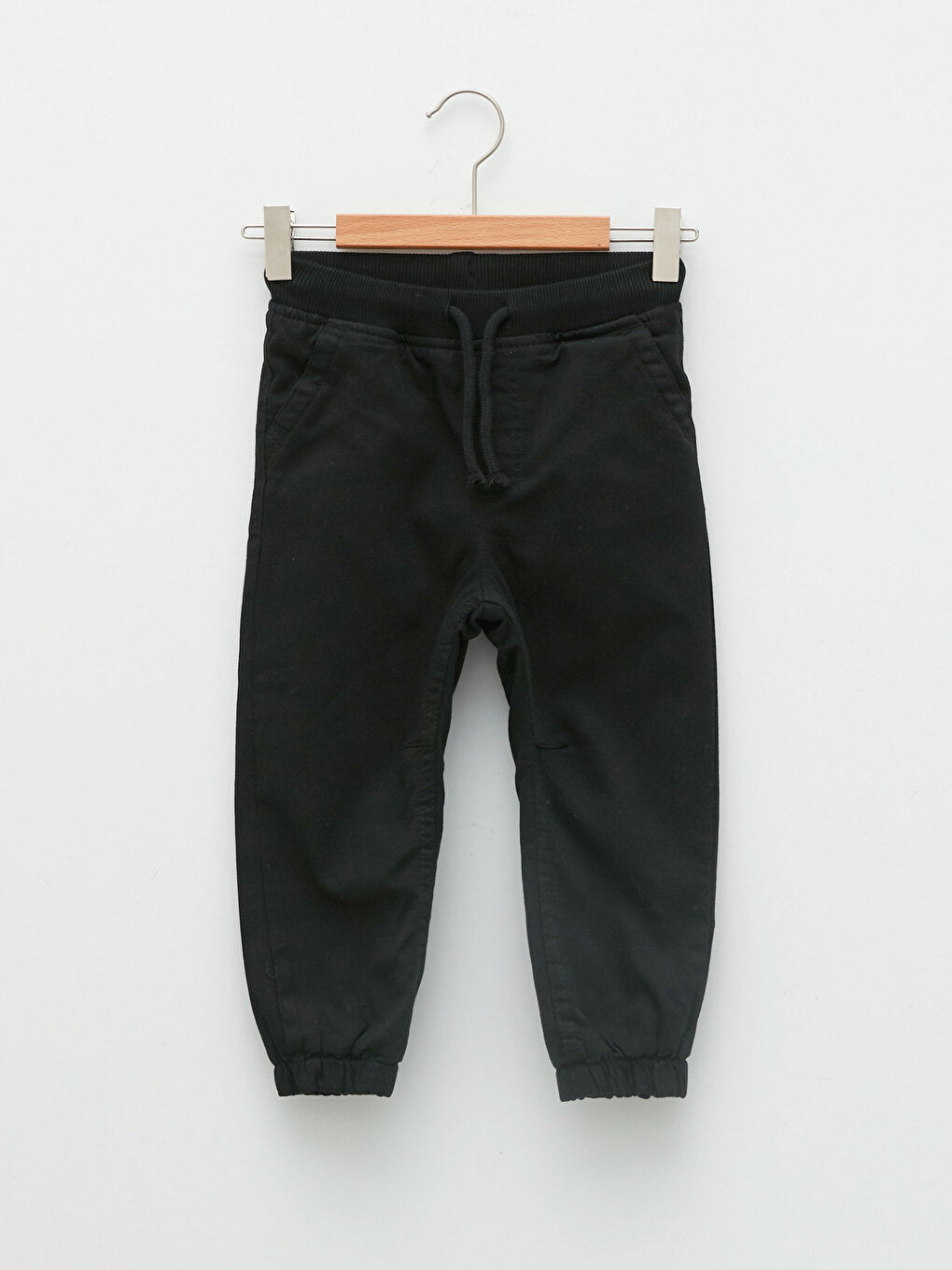 Basic Gabardine Baby Boy Trousers with Ribbed Waist