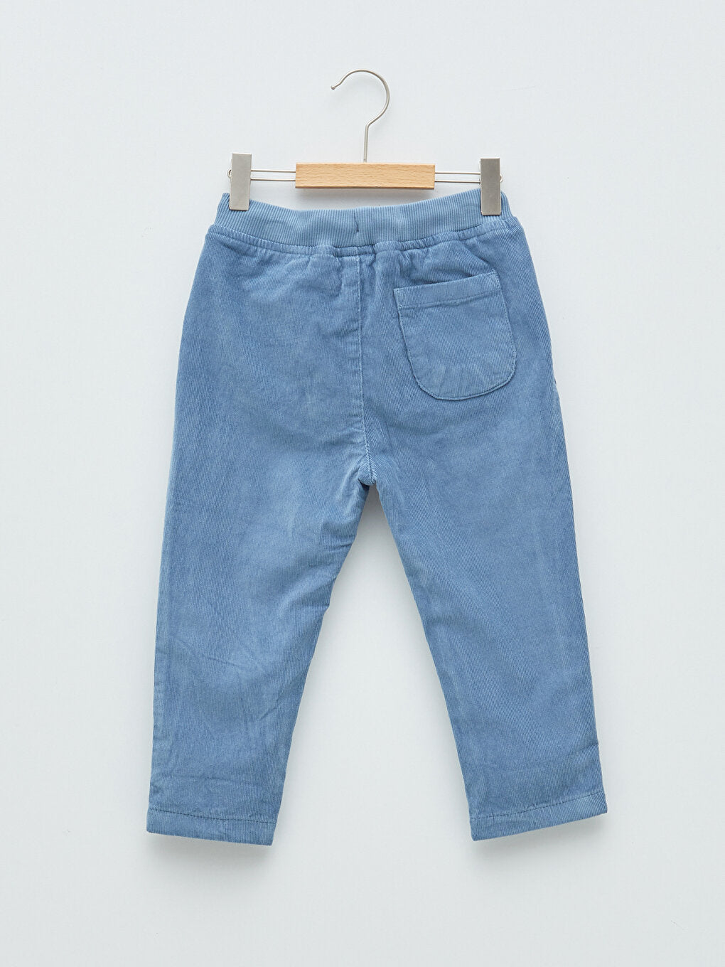 Basic Velvet Baby Boy Trousers with Ribbed Waist