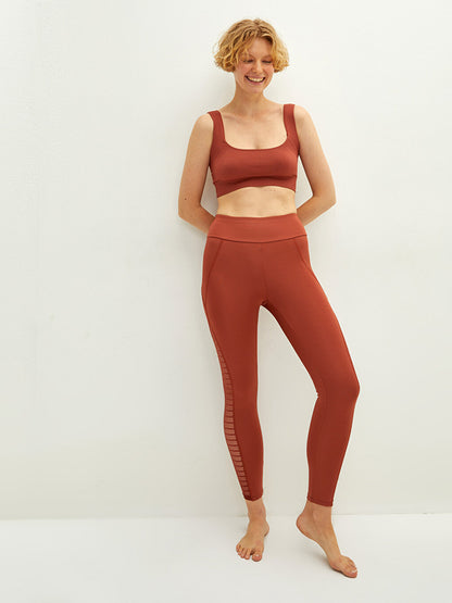 Women's Leggings with Elastic Waist and Transparent Detail