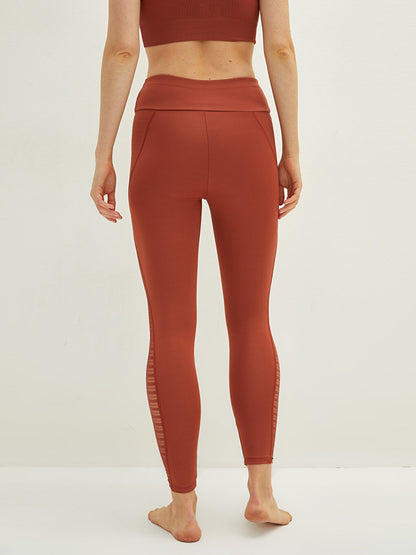 Women's Leggings with Elastic Waist and Transparent Detail