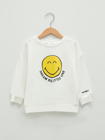 Crew Neck Long Sleeve SmileyWorld Printed Baby Boy Sweatshirt