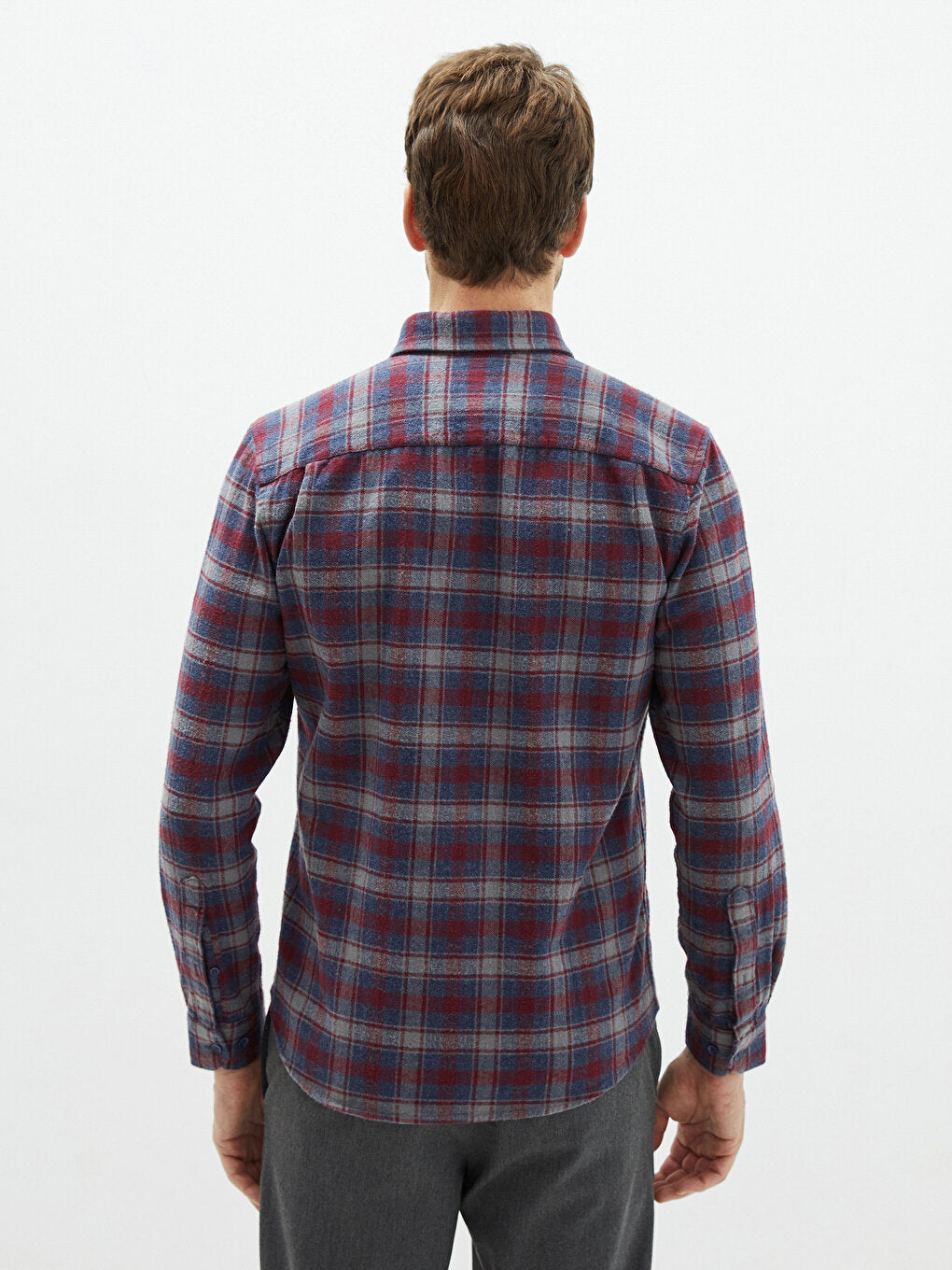 Regular Fit Long Sleeve Plaid Men's Lumberjack Shirt Jacket