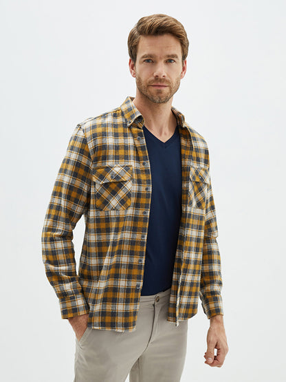 Regular Fit Long Sleeve Plaid Men's Lumberjack Shirt Jacket