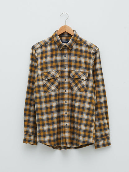 Regular Fit Long Sleeve Plaid Men's Lumberjack Shirt Jacket