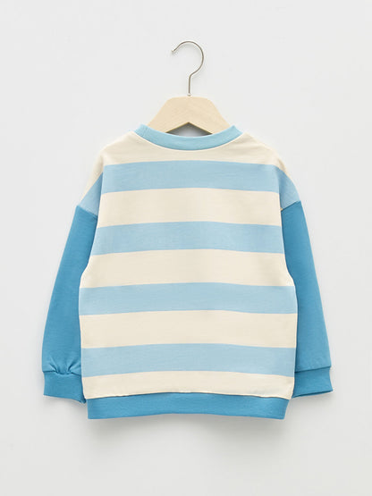 Crew Neck Printed Long Sleeve Baby Boy Sweatshirt