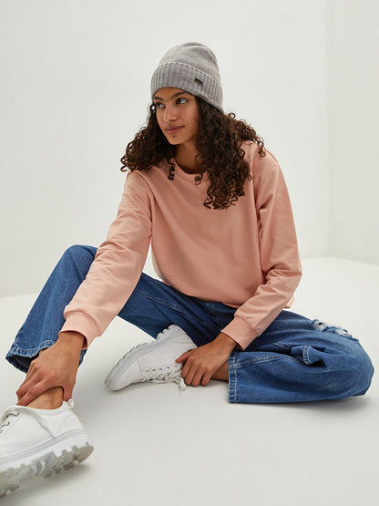 Crew Neck Plain Long Sleeve Women's Sweatshirt