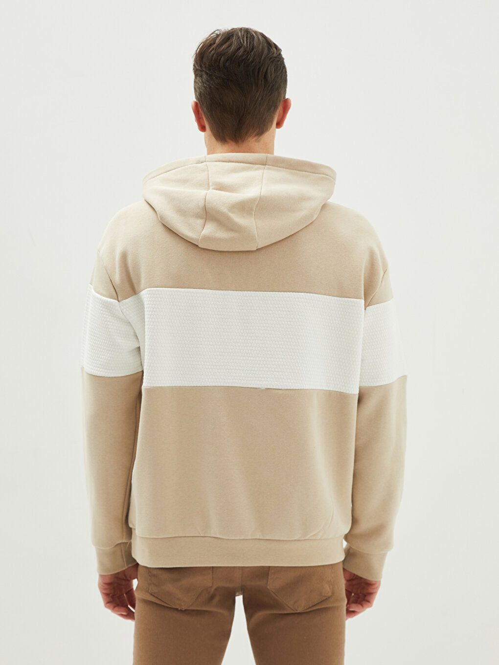 Men's Long Sleeve Color Block Hoodie