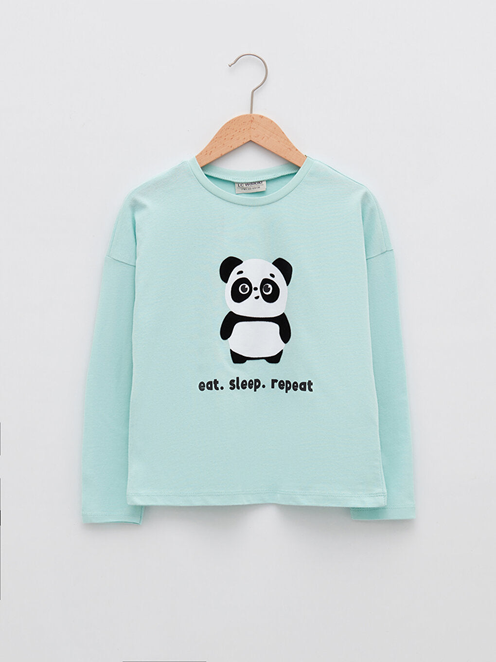 Crew Neck Printed Long Sleeve Girls' T-Shirt