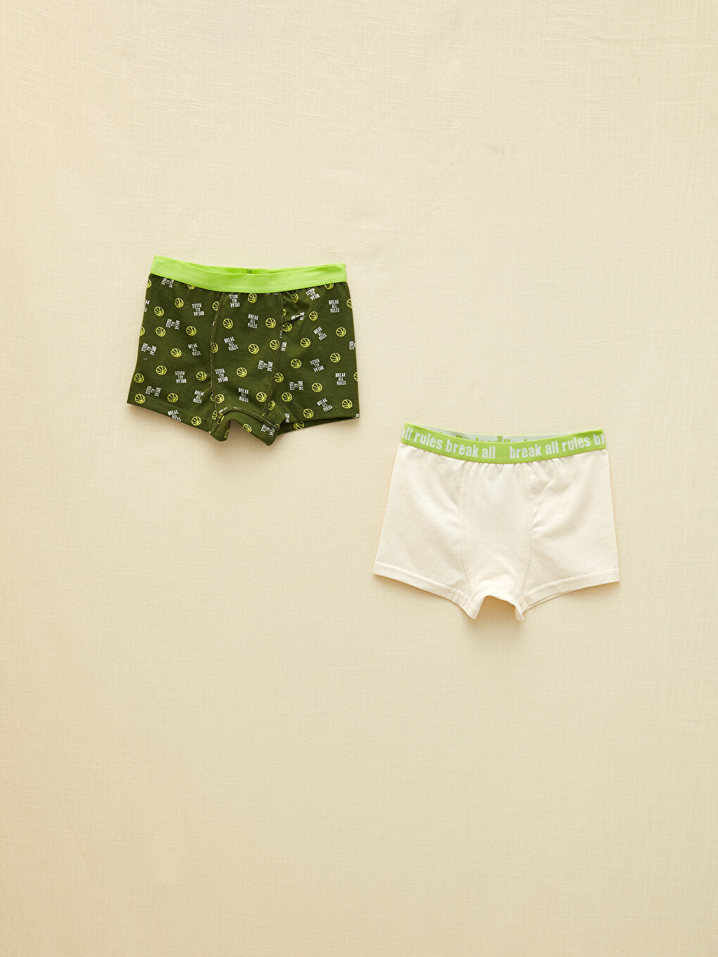 Printed Organic Cotton Boy's Boxer with Elastic Waist, 2-pack