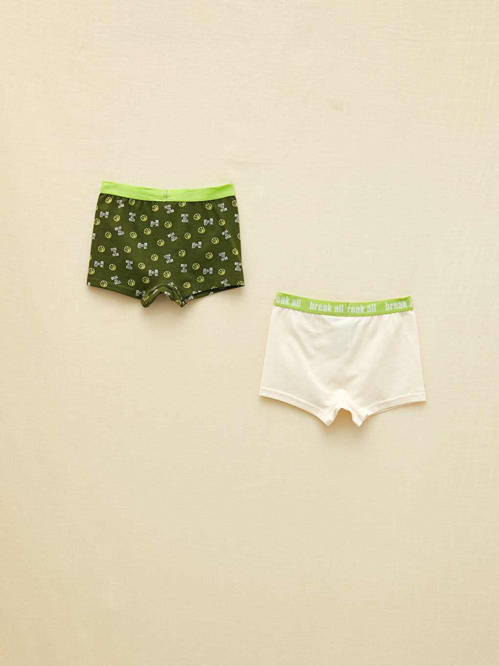 Printed Organic Cotton Boy's Boxer with Elastic Waist, 2-pack