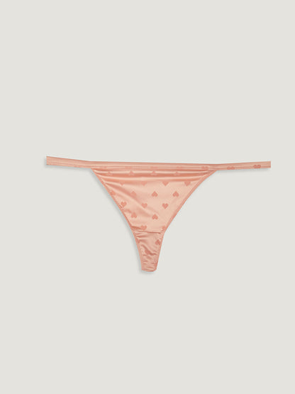 Heart Patterned Thong Panties