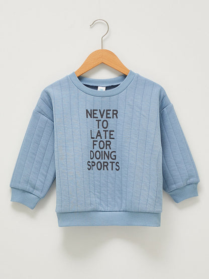 Crew Neck Long Sleeve Printed Baby Boy Sweatshirt