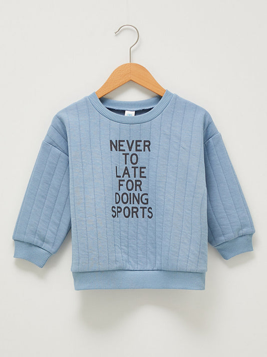 Crew Neck Long Sleeve Printed Baby Boy Sweatshirt