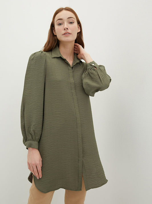 Plain Long Sleeve Women's Shirt Tunic