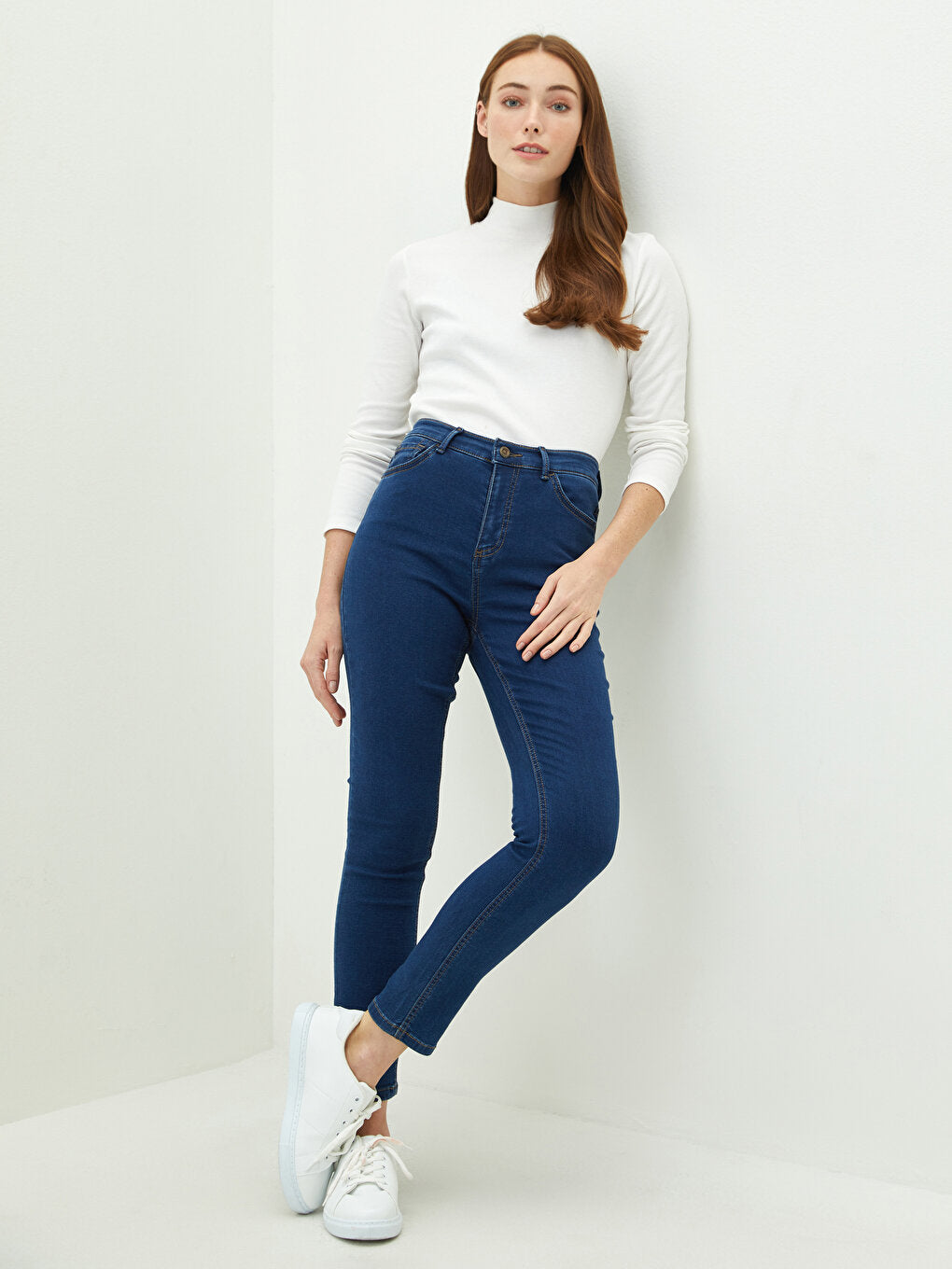 Skinny Fit Women's Rodeo Jean Trousers with Pocket Detail