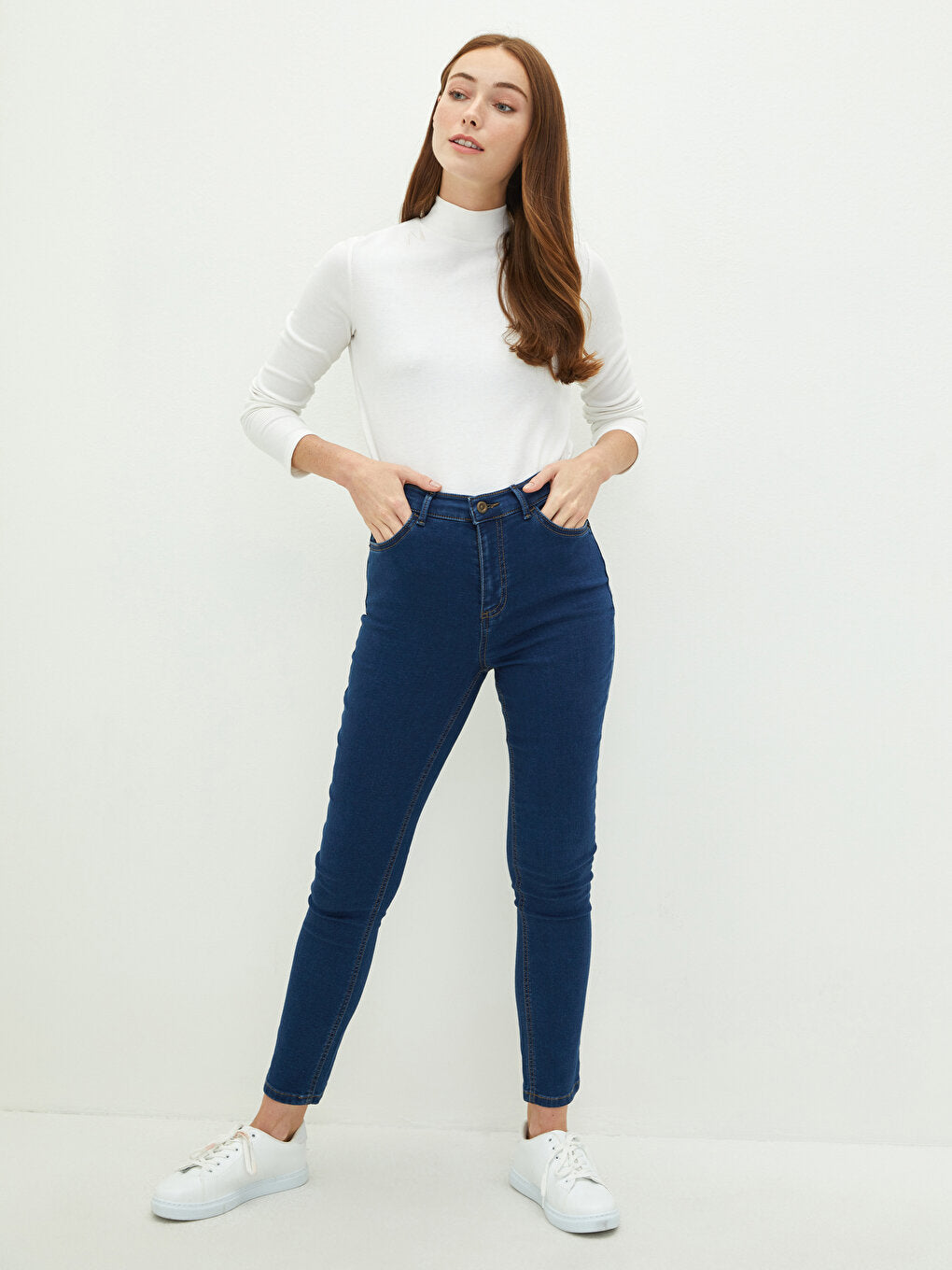 Skinny Fit Women's Rodeo Jean Trousers with Pocket Detail