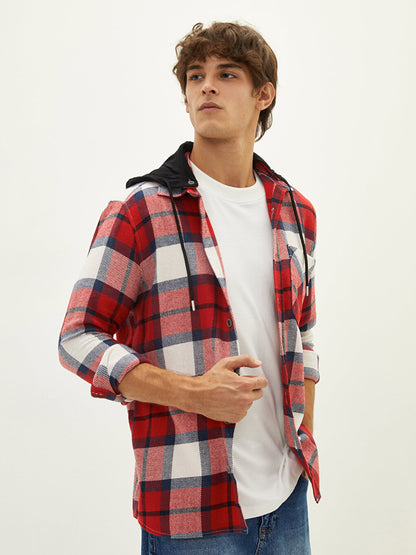 Regular Fit Long Sleeve Plaid Men's Lumberjack Shirt Jacket