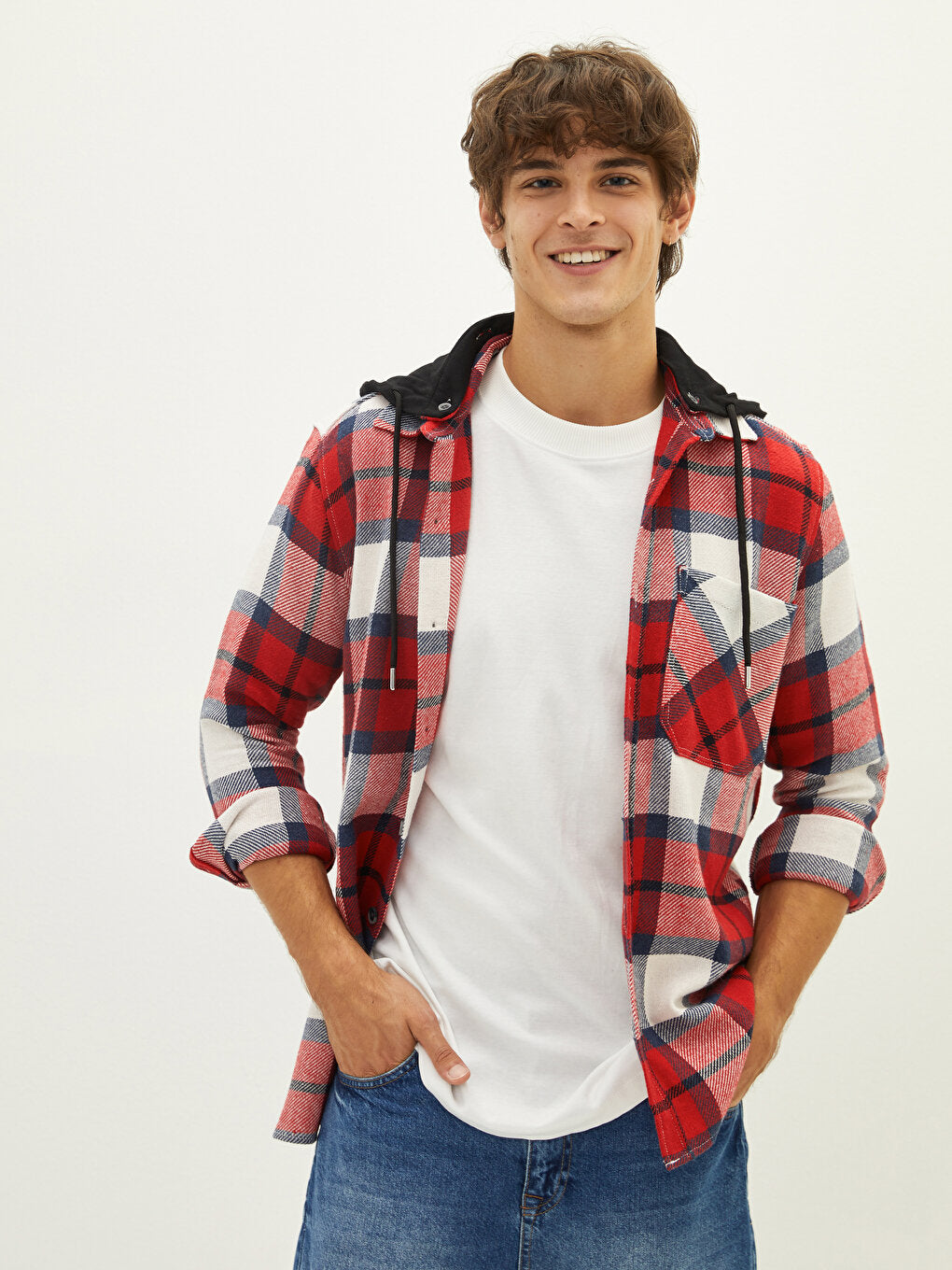 Regular Fit Long Sleeve Plaid Men's Lumberjack Shirt Jacket