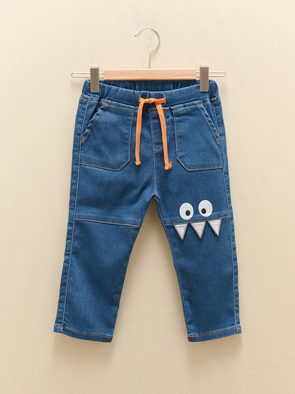 Printed Baby Boy Jean Trousers with Elastic Waist