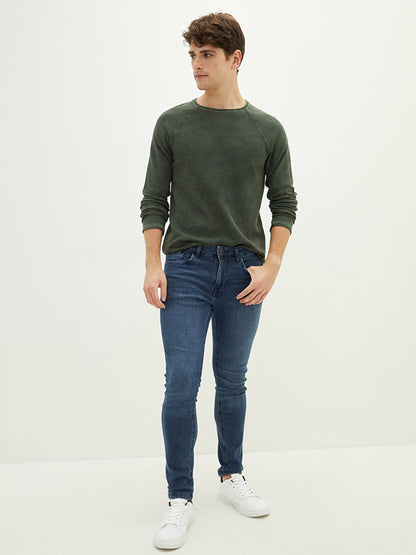 Crew Neck Long Sleeve Thin Men's Knitwear Sweater