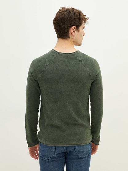 Crew Neck Long Sleeve Thin Men's Knitwear Sweater