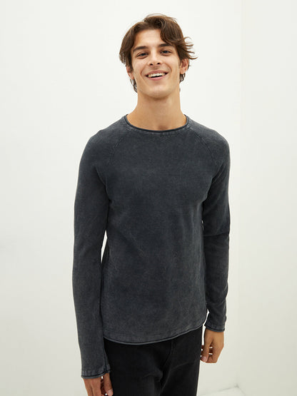 Crew Neck Long Sleeve Thin Men's Knitwear Sweater