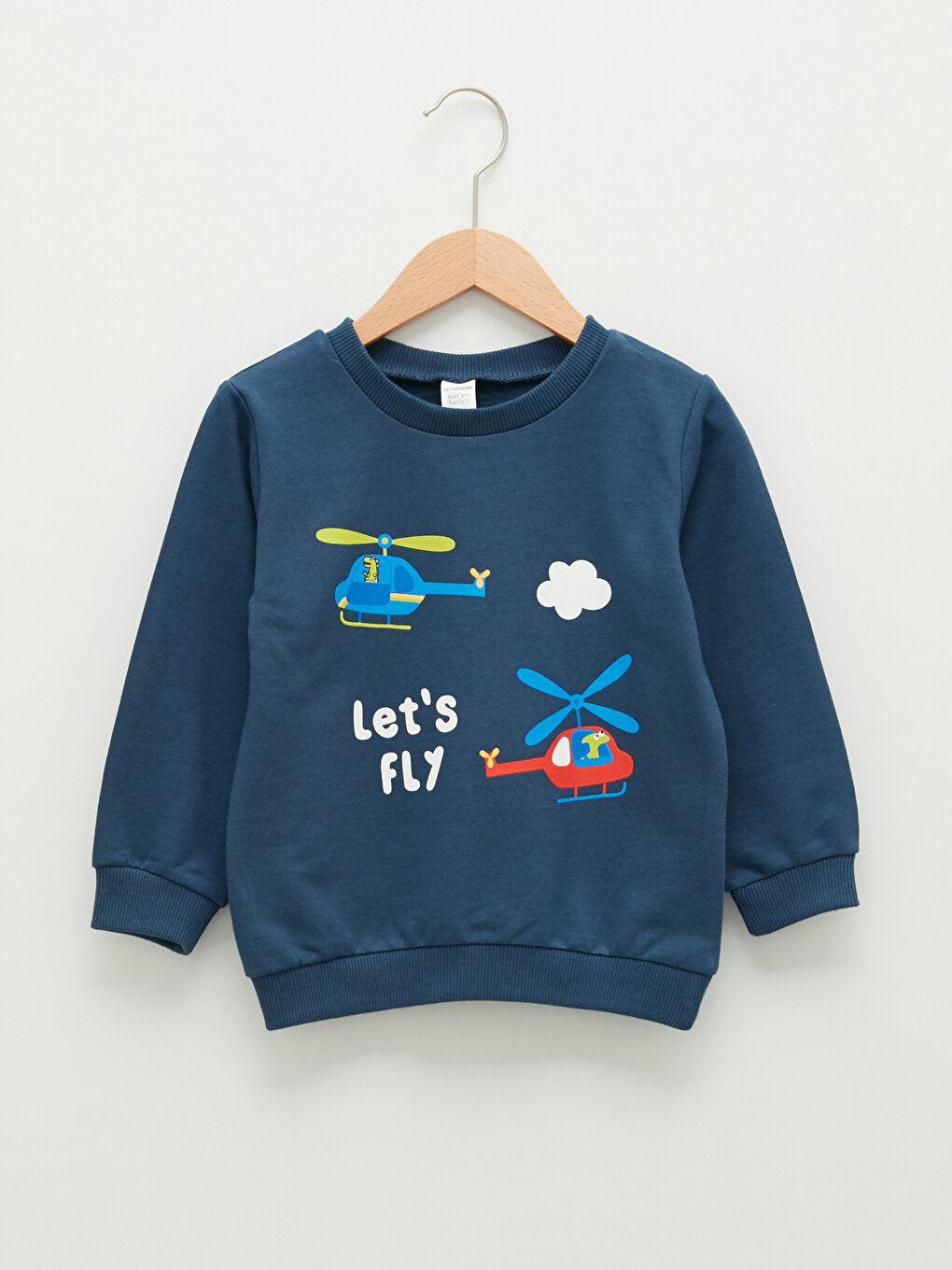 Crew Neck Long Sleeve Printed Baby Boy Sweatshirt